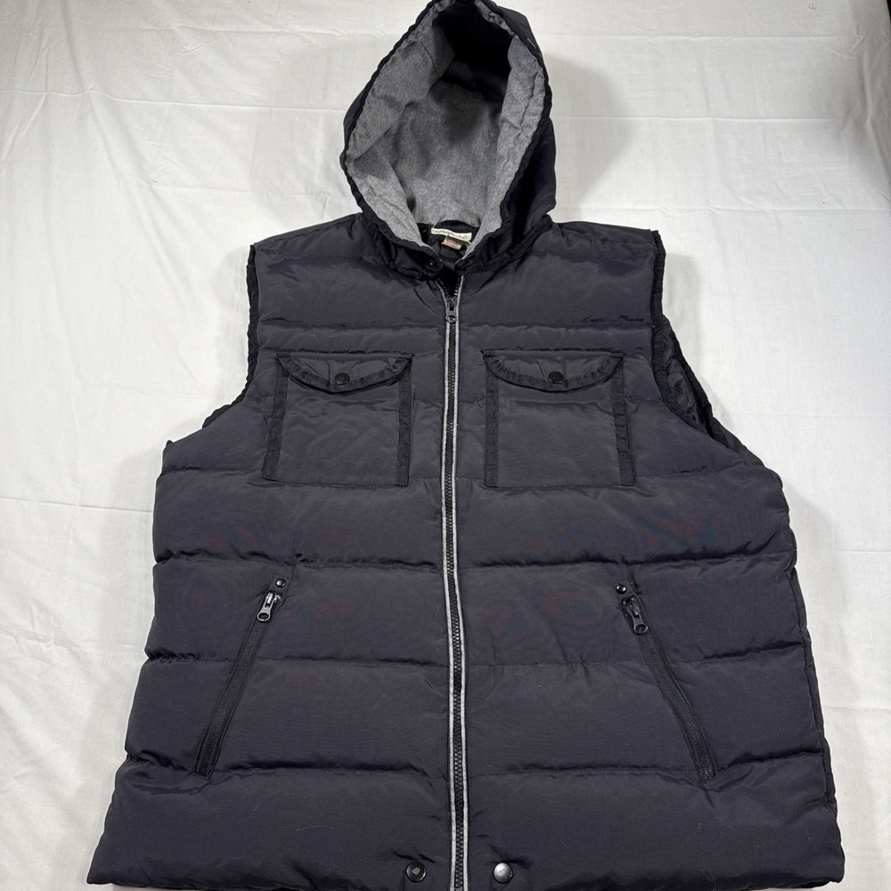 Vest Hooded Down Carbon 2 Cobalt Men's LX ‎ Pockets  Quilted  Down Filled Puffer